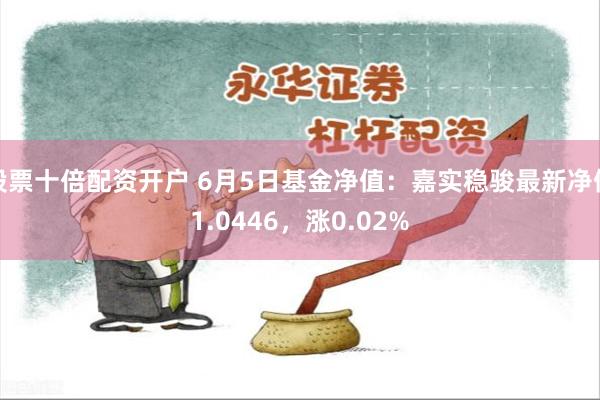股票十倍配资开户 6月5日基金净值：嘉实稳骏最新净值1.0446，涨0.02%